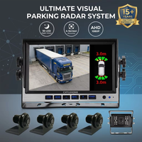 7-Zoll 1080P AHD Visuelles LKW-Einparkhilfesystem mit 4 Sensoren und 18 LED-Nachtsichtkamera für Schwerlastbusse zur Rückfahrsicherheit