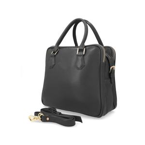 Premium Structured Black Leather Office Handbag for Women Elegant <b>Top</b> Handle Laptop Tote with Zipper Closure - Product Image 2