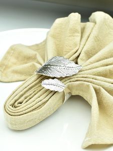 Meilleures ventes : porte-serviettes en feuille d'olivier dorée, décoration de table en métal de luxe pour mariage, dîner, hôtel, fête - Product Image 2