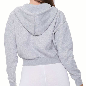 Custom Zipper Sweatshirt Women's Hoodies <b>Crop</b> Top <b>Zip</b> <b>up</b> Hoodie Cotton Jacket Women Hoodie - Product Image 5