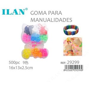 Elastici Ilan per lavori manuali 500 pezzi 9 colori 16x13x2,5 cm - Product Image 1