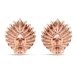 ต่างหูเพชรทรงมาร์คีส์แบบสองวงแหวน ประดับเพชรเพาะเลี้ยงในห้องปฏิบัติการที่ได้รับการรับรองจาก IGI ตัวเรือนทอง 14K สีเหลือง/ขาว/โรสโกลด์ ต่างหูเพชรหรูหรา - Product Image 3