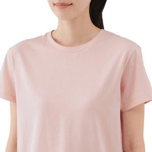 Camisetas de Manga Corta para Mujer, 100% Algodón Premium, Casuales, Transpirables, de Verano, Color Sólido, con Logotipo, Tejido Liso Teñido, Venta al Por Mayor - Product Image 3