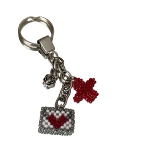 Handmade Glass Beaded Hanging Ornament <b>Key</b> <b>Chain</b> Holiday Party Decoration Custom Color Handmade Ornament Glass Keychain - Product Image 2