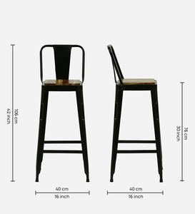 Black PU Leather <b>Bar</b> <b>Stool</b> Modern Industrial Design Counter <b>Height</b> Kitchen Furniture <b>Adjustable</b> Powder Coated Steel Frame - Product Image 5
