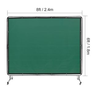 Cadre de protection pour soudure en vinyle ignifuge 6 x 8 avec 4 roues pivotantes, fournitures de soudage pour une mobilité pratique - Product Image 5