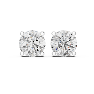 Elegant Round Cut Moissanite <b>Stud</b> <b>Earrings</b> 14K Gold Over Sterling <b>Silver</b> Push Back Brilliant Diamond <b>Earrings</b> <b>For</b> <b>Women</b> Daily - Product Image 3