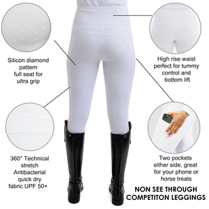 Nylon Women Compressed Equestrian Breeches Women Custom Logo Horse Riding Leggings Jodhpurs Silicone Grips Tights - Product Image 6