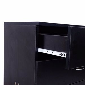 Simple 4 Drawer MDF Wood Dresser in Black Color - Product Image 5