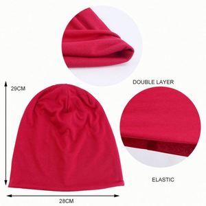 Thin Bonnet Cap Soft Casual <b>Beanies</b> Knit <b>Hat</b> Solid Color Sleep Night Chemo Caps Cotton Headwear Slouchy <b>Beanie</b> - Product Image 4