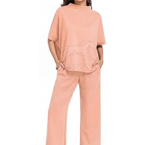 Conjunto coordinado para mujer en color personalizado, hecho de algodón/poliéster, tela ligera y transpirable, conjunto coordinado para venta en línea. - Product Image 5