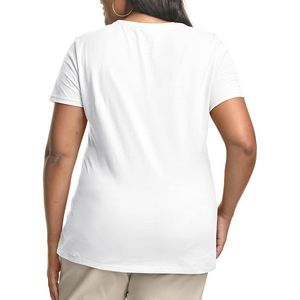 Camiseta Clásica de Manga Corta para Mujer, 100% Algodón, Cuello Redondo, Súper Suave, Estilo Urbano, Precio Económico, OEM - Product Image 3