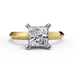 <b>Emerald</b> Cut Diamond Solitaire Engagement Ring | Classic Square Diamond Ring in Gold Luxury Style - Product Image 1
