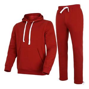Wholesale Price Winter Streetwear Solid Unisex Tracksuit Hooded Drawstring <b>Jacket</b> Jogger Set Athletic Sportswear Training - Product Image 2
