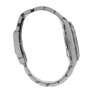 Reloj de Lujo para Hombre con Moissanita, Caja de Plata de 28mm, Movimiento Analógico ETA de Cuarzo, Esfera de Cristal de Zafiro y Números Romanos - Product Image 4