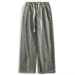 Pantalon de jogging en coton délavé pour homme, coupe oversize, style streetwear, pour la gym, l'entraînement, la course, respirant, décontracté, bas de tenue fitness - Product Image 5