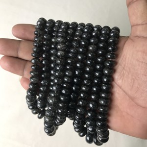 ลูกปัดรูไทล์สีดำธรรมชาติ 100% รับรองโดย IGI เกรด AAA ขนาด 6 มม.-14 มม. หินไฟสีดำ vivaaz Gems จาไปร ราชสถาน - Product Image 4