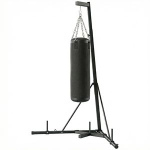 Sacco da Boxe Autoportante per Adulti, Regolabile in Altezza 185-230 cm, in Tela e Pelle PU Nera, Supporto Incluso - Product Image 1