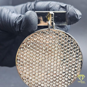 Colgante de lujo con inicial de diamante personalizado en forma de A, con diseño brillante y piedras redondas brillantes para hombre, estilo hip hop. - Product Image 5