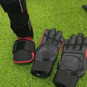 Baseball Batting Gloves Long Cuff Custom Logo Orange Navy Batting Gloves Leather Professional Softball <b>Games</b> - Product Image 5