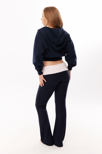 Sudadera Corta Holgada para Mujer, Sensación de Algodón Suave, Manga Larga, para Correr, Hacer Ejercicio, Moda Casual y Comodidad Diaria - Product Image 2