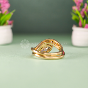 Nouvelle collection de bagues en diamant de laboratoire taille marquise, bijoux fins en or jaune pour femmes, provenant d'un fournisseur indien. - Product Image 3