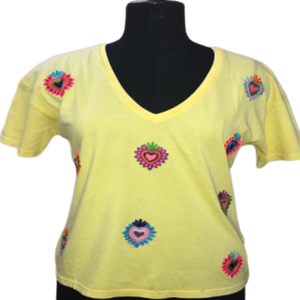 Camiseta de Algodón con Cuello en V para Mujer, Suministro al por Mayor del Fabricante al Mejor Precio - Product Image 1