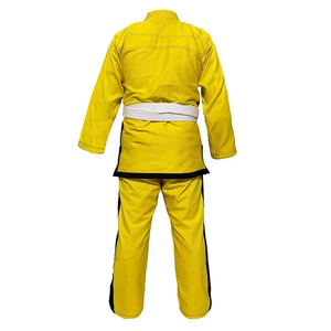 ชุดคาราเต้สีเหลืองสำหรับเด็กผู้ชาย ผ้าฝ้าย 100% ทนทาน ทรงปกติ สำหรับฝึกศิลปะการต่อสู้ พร้อมเข็มขัดสีขาว - Product Image 6