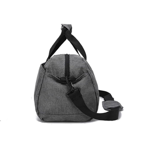 Sac de sport unisexe personnalisé avec logo, robuste, gris, en polyester, sangle réglable, fermeture éclair, 20-30L, décontracté, fitness - Product Image 2