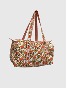 Sac de voyage à motif floral avec fermeture éclair, grande capacité, en tissu, style week-end - Product Image 4