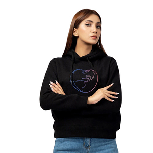 Factory Direct Women Quarter Zip Hoodie Heavy <b>Fleece</b> Pullover Custom Custom Puff Print Women Zip Up Hoodie Full <b>Zipper</b> - Product Image 1