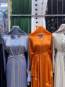 Wholesale Modest Dubai Beaded Sequined Long Sleeve <b>Abaya</b> Muslim Traditional Handmade <b>Wedding</b> Women Polyester Breathable V Neck - Product Image 6