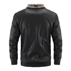 Chaqueta de Cuero PU para Hombre, Estilo Motero, Ajustada, Resistente al Viento, con Cierre, Ropa Urbana Contemporánea 2026 - Product Image 3