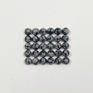 6mm Natural Snowflake <b>Obsidian</b> Round Flatback Cabochon Ready To Purchase Loose Gemstones At Factory Stock Bulk Order Available - Product Image 3