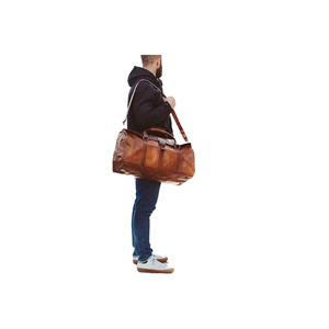 Sac de voyage unisexe en cuir véritable de qualité supérieure, vintage, imperméable, avec fermeture éclair, taille personnalisable, meilleur prix pour les sacs de voyage - Product Image 1