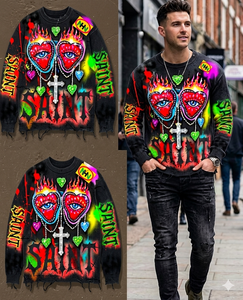 T-shirt à manches longues pour homme, grande taille, 100% coton, imprimé sur le devant, séchage rapide, respirant, design personnalisable, décontracté élégant pour adultes - Product Image 4