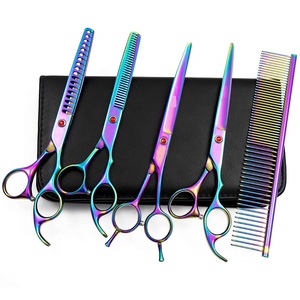 Professional Foldable Stainless Steel <b>Dog</b> Grooming <b>Scissors</b> Set 4.5/5.5 Inch Safety <b>Scissors</b> - Product Image 5