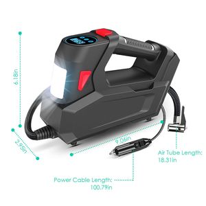 Inflador de Neumáticos Portátil de 90W y 120 PSI con Pantalla Digital LED, Inflador de Aire de 90W con Luz LED e Inflador de Neumáticos de 120 PSI Máximo - Product Image 4