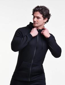 Sudadera con capucha y cremallera para hombre, de algodón y forro polar, con capucha ajustable, suave, cálida, de manga larga, para uso casual. - Product Image 3