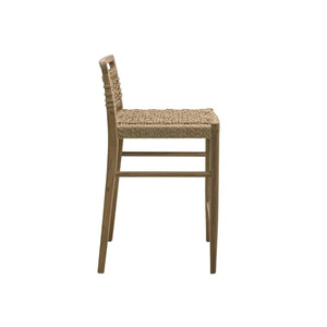 Selene bar <b>Stools</b> Made of Solid Teak Wood and with Woven Synthetic and Natural Color Wood Finish. - Product Image 1