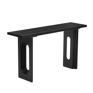 Consolle in Legno Massello Impiallacciato di Frassino Mandshurico dal Design Unico con Gambe Rotonde Cave Distintive - Product Image 4
