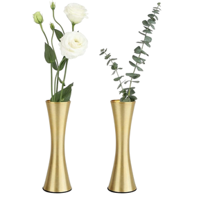 Ensemble de 2 vases à fleurs en aluminium doré pour la maison, le salon, la table, usage décoratif, entrée de mariage, pot à fleurs - Product Image 3