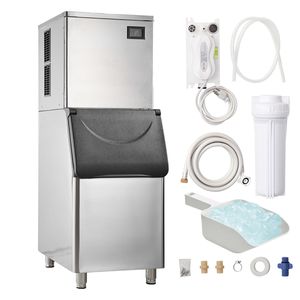 Macchina Commerciale per Produzione Ghiaccio con Autopulizia 400LBS/24H, 800W, con Contenitore Grande da 330.7LBS, Capacità di Stoccaggio Ghiaccio 500kg - Product Image 1