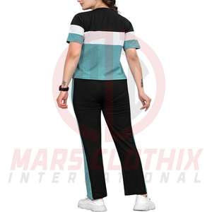 Conjunto de camiseta y pantalón de algodón para mujer, proveedor directo de fábrica, nueva llegada, conjunto deportivo de verano para damas. - Product Image 3