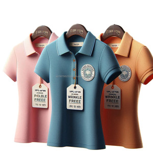 Camisetas Polo de verano para niñas, 100% de algodón, estampado sólido, cuello redondo, cuello vuelto, estilos uniformes informales, sensación suave, colores delicados - Product Image 5