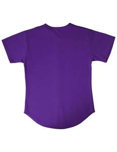 Camiseta de Béisbol de Alta Calidad al por Mayor, 100% Poliéster, con Botones, Color Morado, para Hombre y Mujer - Product Image 6