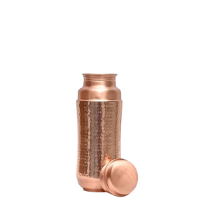 Bouteille d'eau en cuivre poli miroir de haute qualité, écologique, personnalisable, design moderne, isotherme chaud/froid, cadeau d'entreprise - Product Image 3