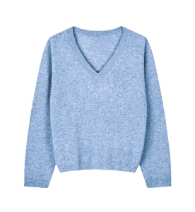 Pull en tricot personnalisable pour femme, col en V, de haute qualité, respirant, décontracté, pour l'hiver - Product Image 1