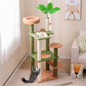 Albero per Gatti di Lusso a Più Livelli, Grande Cuccia per Gatti da Interno con Stile Classico e Minimalista, Tiragraffi in Legno e Sisal - Product Image 1