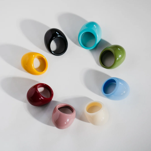 Anillo de Resina FAIZA CRAFT, Diseño Ancho, Pulido, Unisex, Joyería de Moda - Product Image 6